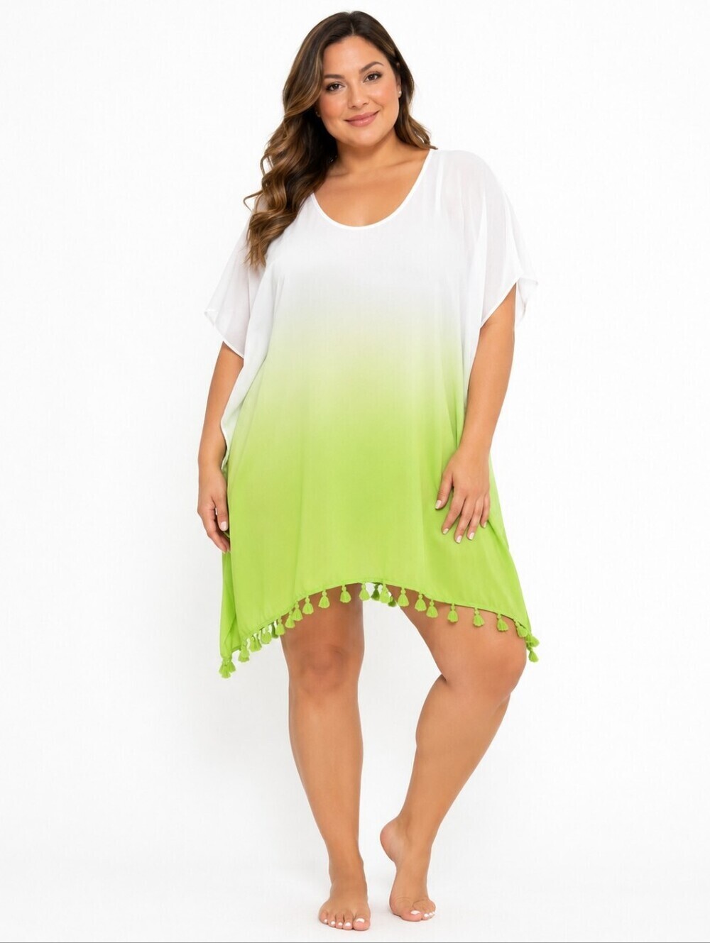 Plus Size Fringed Swimsuit Cover up‎ 1X -:3X